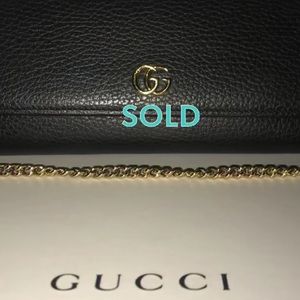 Authentic Gucci Marmont leather chain wallet